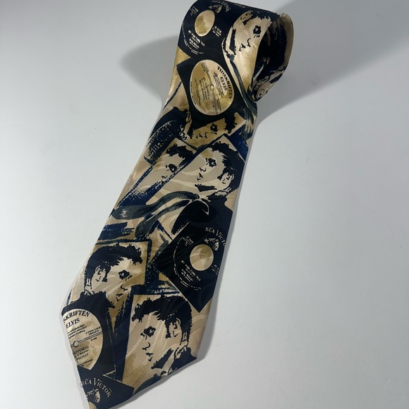 Alberto Pericci Other - Alberto Pericci Elvis Presley Music Tie Imported Italian Silk Vintage Records